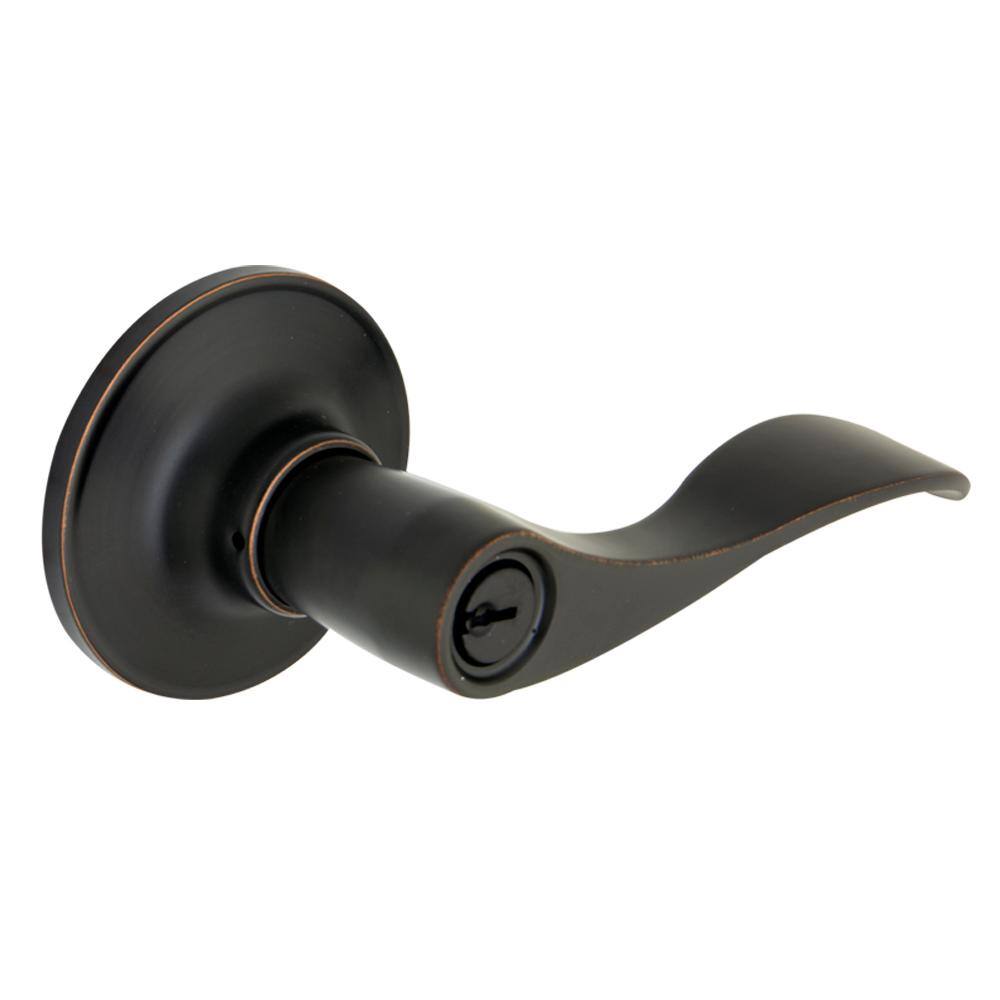 Wave Matte Black Keyed Entry Door Lever