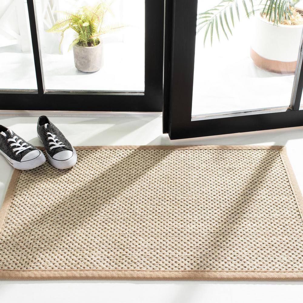 Marble and Linen Flat Woven Natural Fiber Area Rug