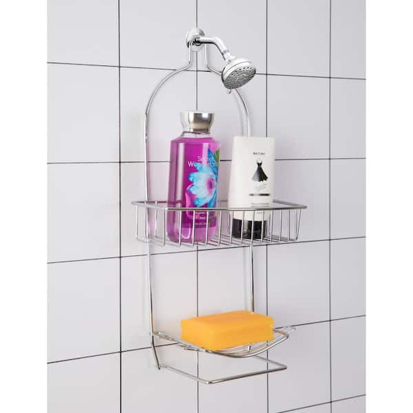 MOGFCT Bathroom Shower Caddy Over The Door Hanging Shower Organizer Storage  Aluminum Shower Shelf Rust Proof Bathroom Shelves Basket Rack with Hook