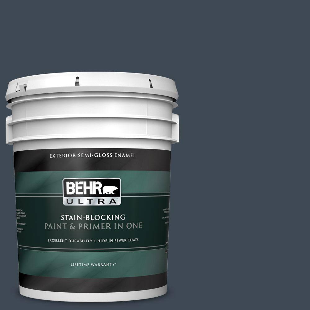 BEHR ULTRA 5 gal. BXC26 New Navy Blue SemiGloss Enamel