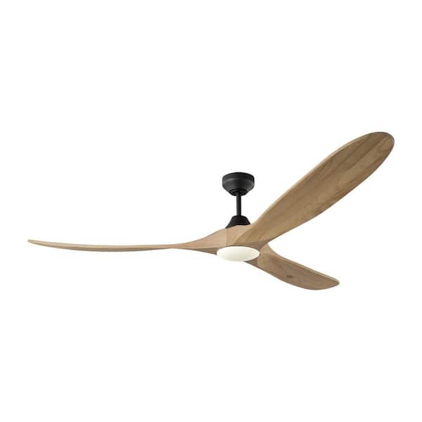 Fan Maverick Smart 70 in. Midnight Black Modern Downrod Mount Standard Ceiling Fan with Light Kit and Remote
