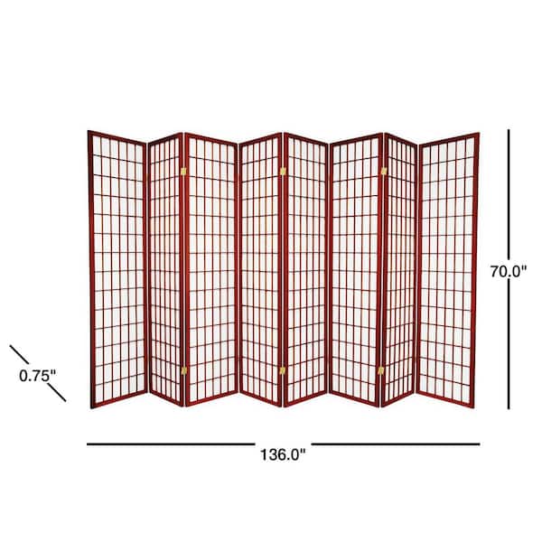 6 ft. Rosewood 8-Panel Room Divider