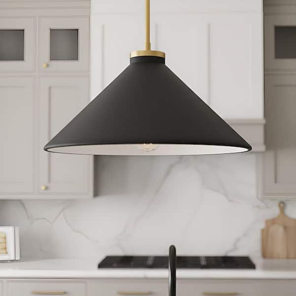 ホルテ　holte ペンダントライト　ブラック×2、ゴールド×1 Quoizel Bradbury 100-Watt 1-Light Brushed Gold Pendant Light with