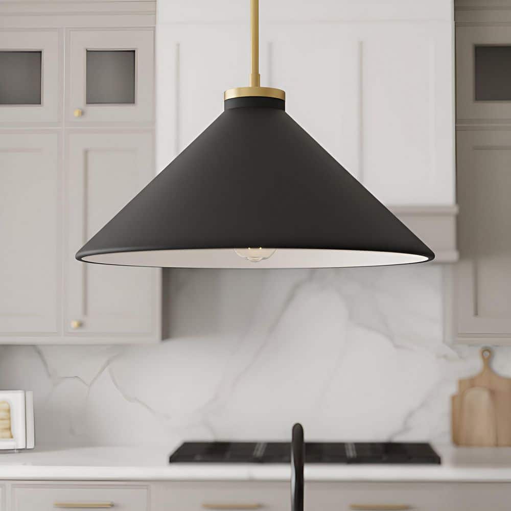 Quoizel Bradbury 100-Watt 1-Light Brushed Gold Pendant Light with