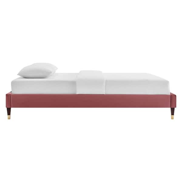 Harlow Dusty Rose Pink Velvet King Performance Platform Bed Frame