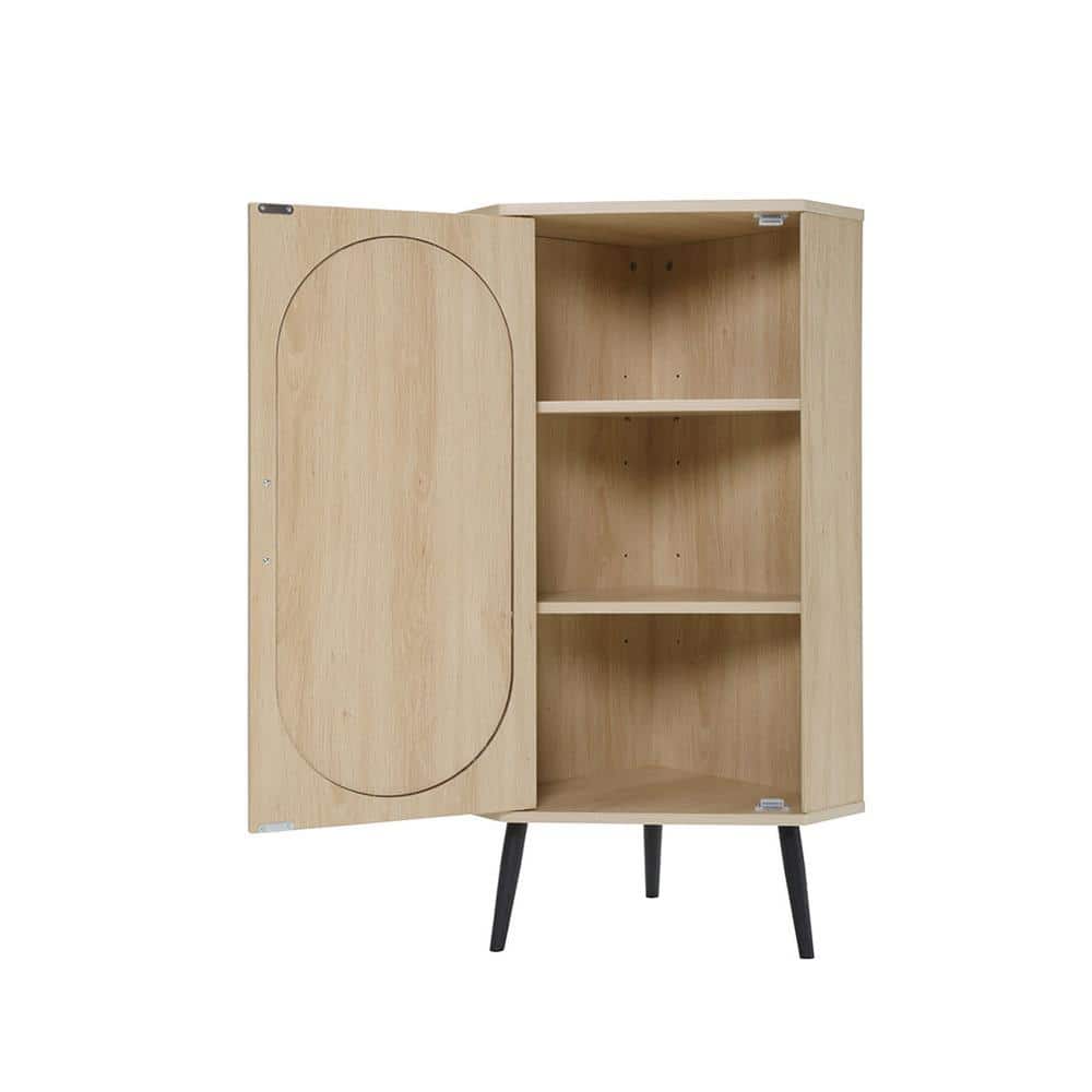 15.75 in. W x 15.75 in. D x 39.45 in. H Bathroom Beige Linen Cabinet