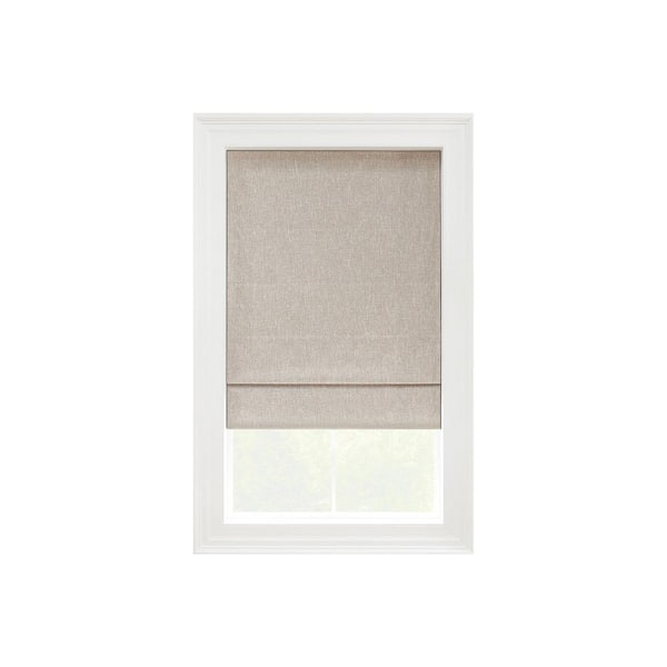 Eclipse Drew Linen Cordless 100% Blackout Polyester Roman Shade 23 in. W x 64 in. L