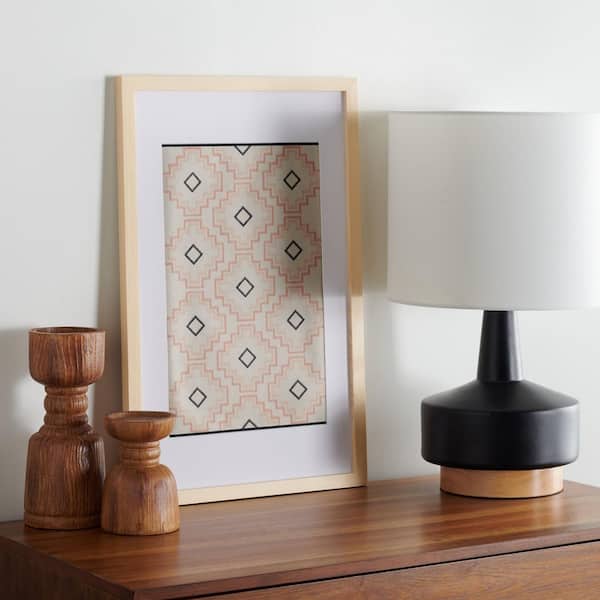 Mejia Beige Wall Framed Mixed Media Abstract Wall Art 23 in. x 14 in.