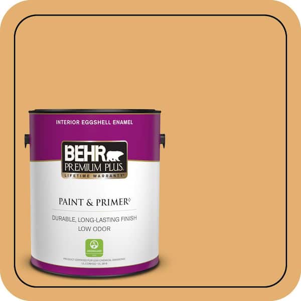 BEHR PREMIUM PLUS 1 gal. #M260-5 Mac N Cheese Eggshell Enamel Low Odor Interior Paint & Primer