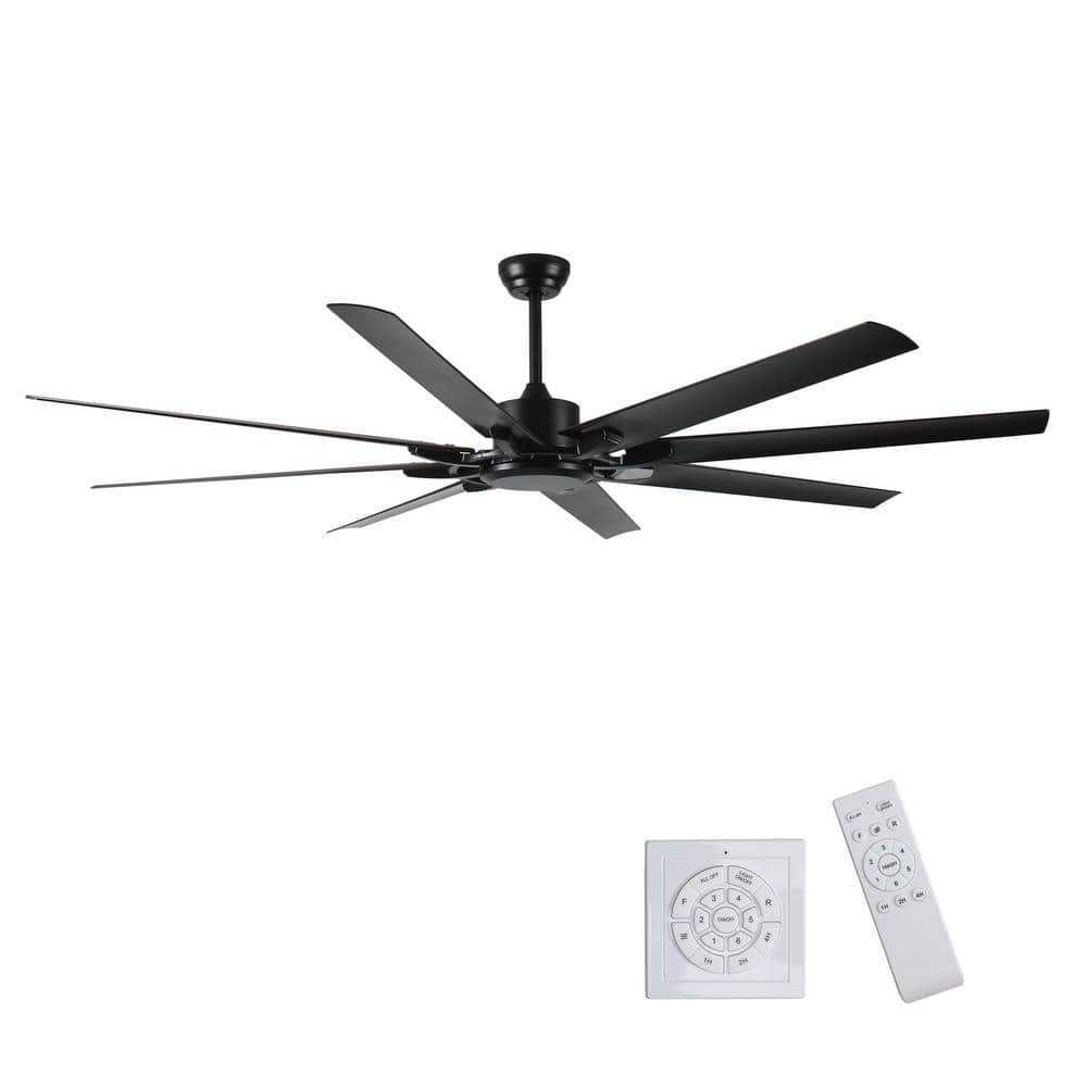 75 in. W Indoor/Outdoor Large Black Ceiling Fan with Remote and Wall Control, 6 Speeds Reversible DC Motor, no Light price history on PriceWatchPro