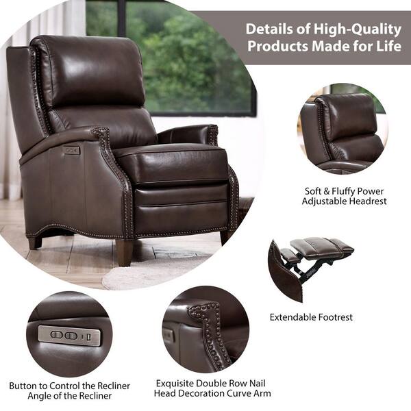 Barcalounger leather power glider recliner with power adjustable online headrest