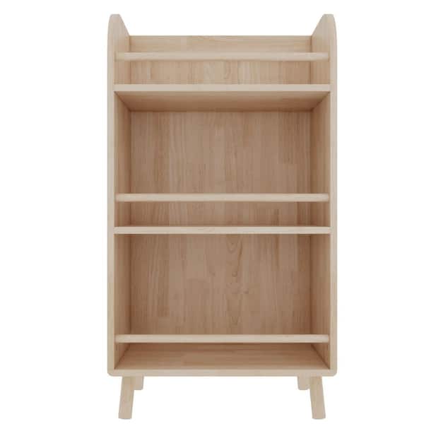 11.50 in. W x 19.69 in. D x 36.61 in. H Yellow Wood Freestanding Linen Cabinet with 3-Shelves for Room in Natural