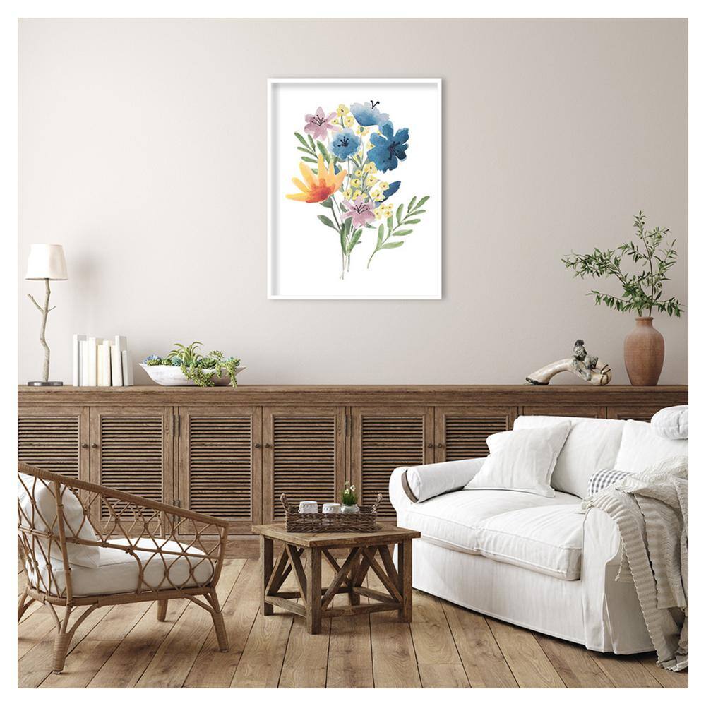 Hartworks Flower Burst I 33"x41" White Framed Graphic Art Print