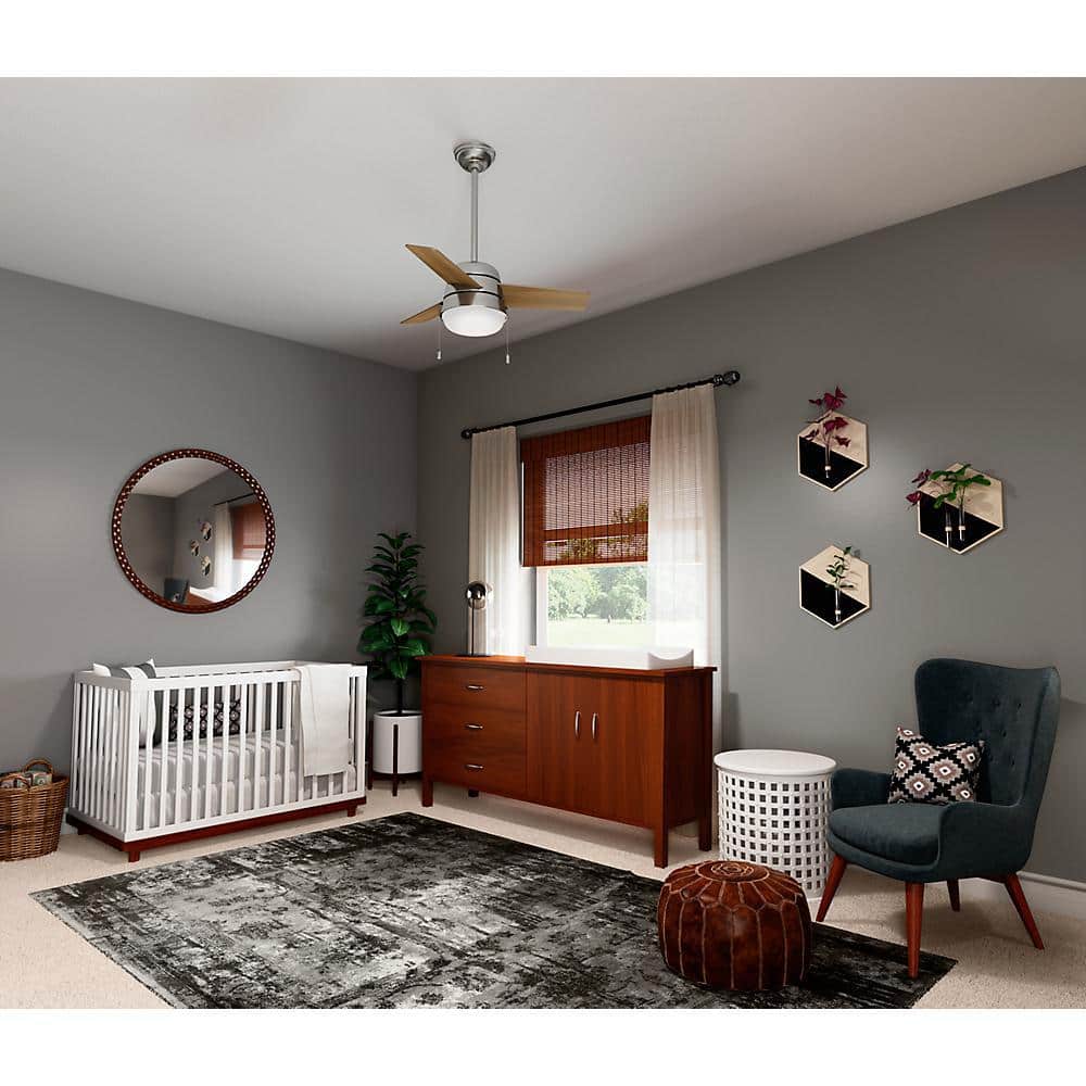 36'' Brushed Nickel Ceiling Fan with LED Light Kit