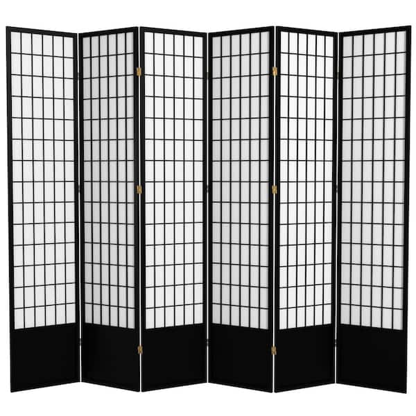 Oriental Furniture 7 ft. Black 6-Panel Room Divider