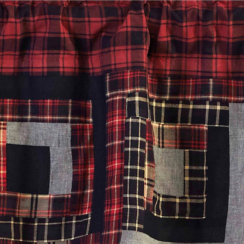 Cumberland Patchwork Red and Black Cotton Valance 16x72