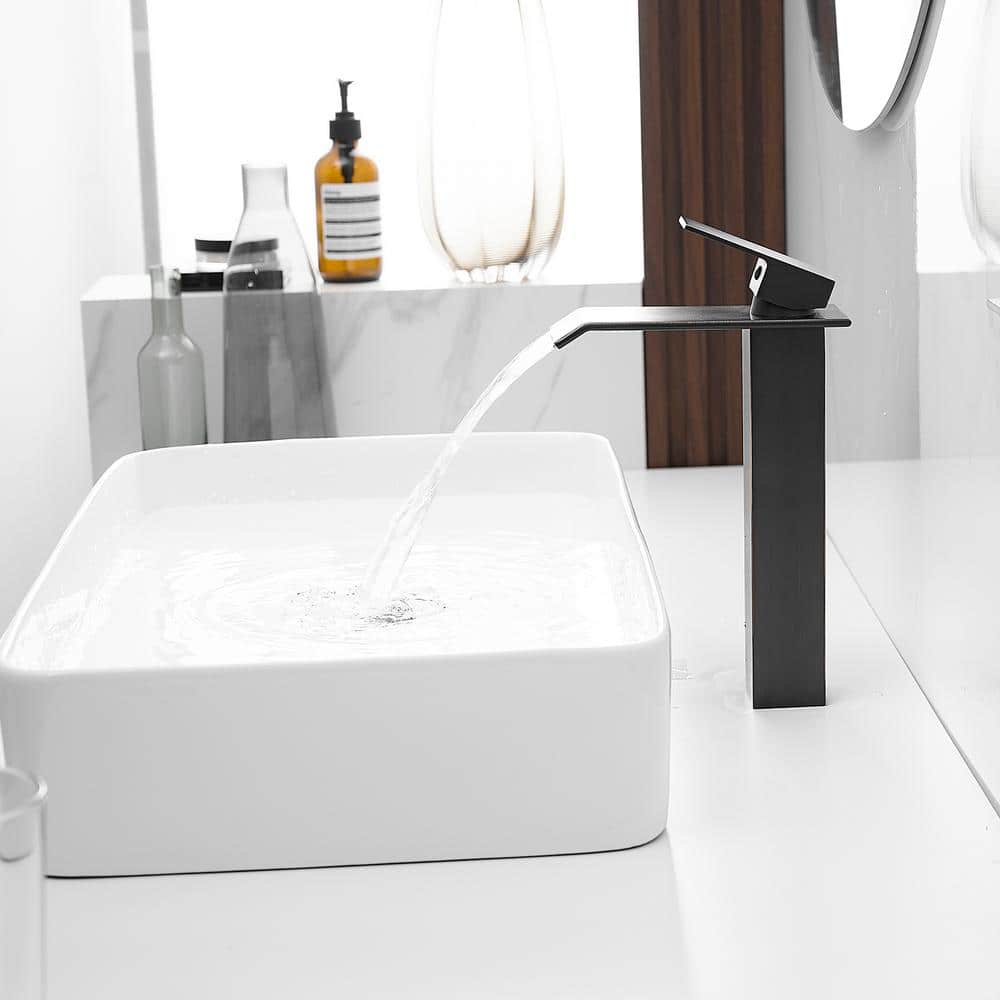 Oil-Rubbed Bronze Tall Vessel Sink Faucet with Drain Assembly