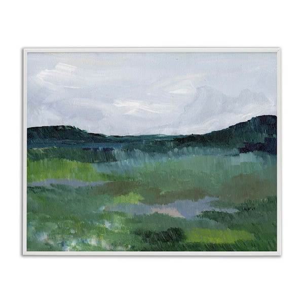Brushed Tranquil Landscape by Nikita Jariwala White Framed Nature Giclee Art Print 11 in. x 14 in.