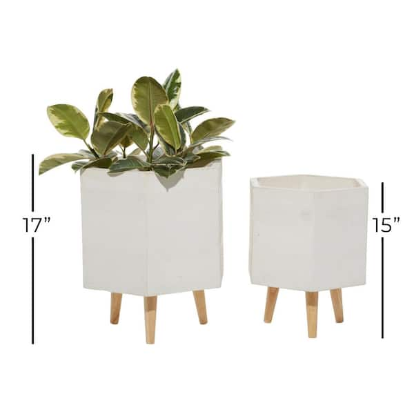 Costway 2 Metal Planter Pot Stand Modern Decorative Flowerpots Set With  Drainage Holes : Target