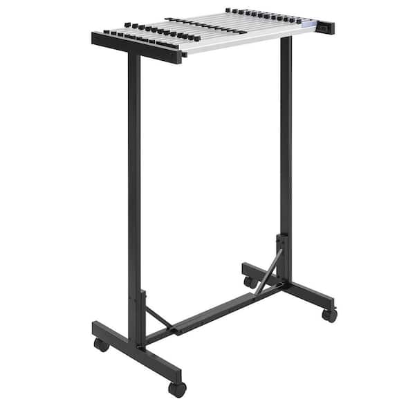 Mobile Steel Blueprint Storage Rack with 12 Aluminum Clamps (30 In.), Adjustable Holder, Organizer Stand for Plans