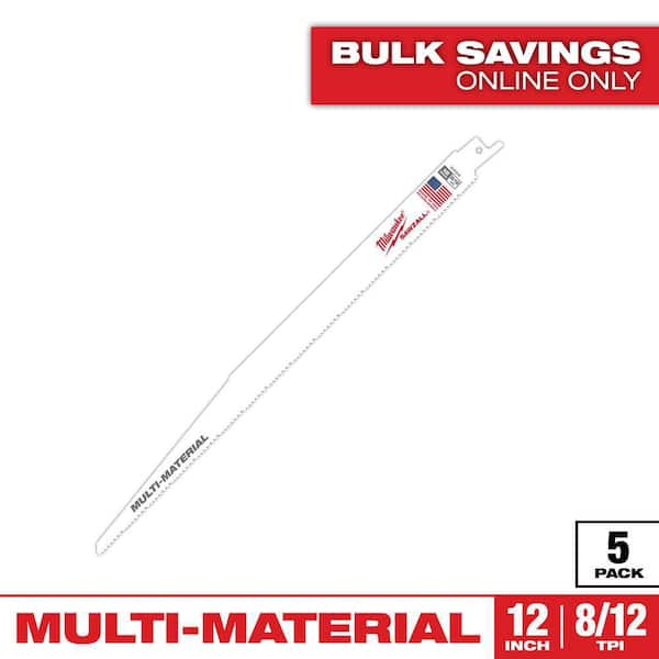 12 in. 8/12 TPI Multi-Material Cutting SAWZALL Reciprocating Saw Blades (5-Pack)