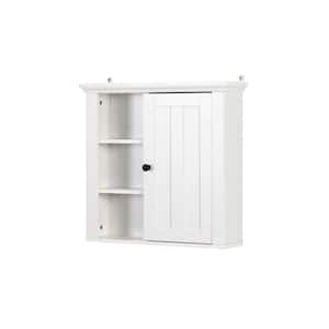 20.86 in. W x 5.71 in. D x 20 in. H White Bathoom Wall Cabinet with A Door