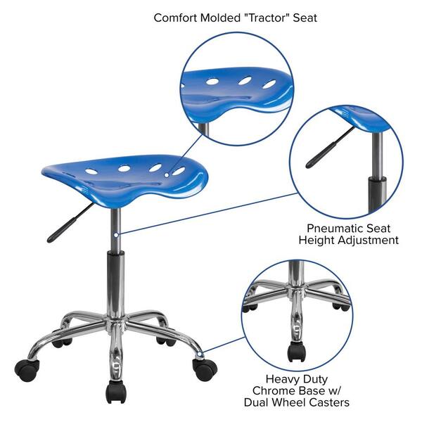 Details about   Flash Furniture Vibrant Tractor Seat and Chrome Stool Blue LF214ABRIBLU 