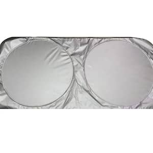 Silver coated cloth car sun visor, 59 in. x 29 in.