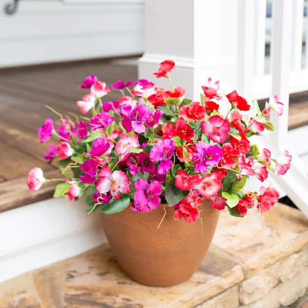 5 in. Artificial Hibiscus Flowers UV Resistant Silk Tropical Plant