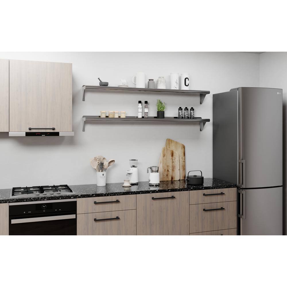 60-Inch Stainless Steel Wall Shelf with Brackets