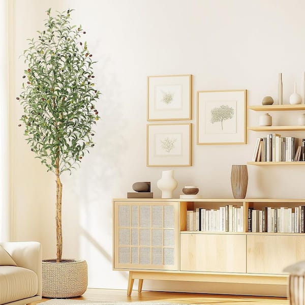 MOVECOM 7 ft. 2-Pieces Artificial Olive Trees, Decorative Tall Fake ...