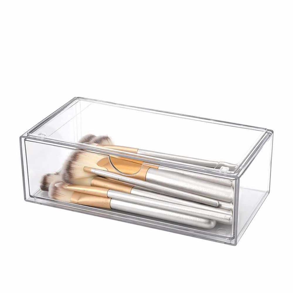 Square Qtip and Cotton Ball Dispenser, Clear Acrylic Stackable Container with Compartments for Bathroom price history on PriceWatchPro