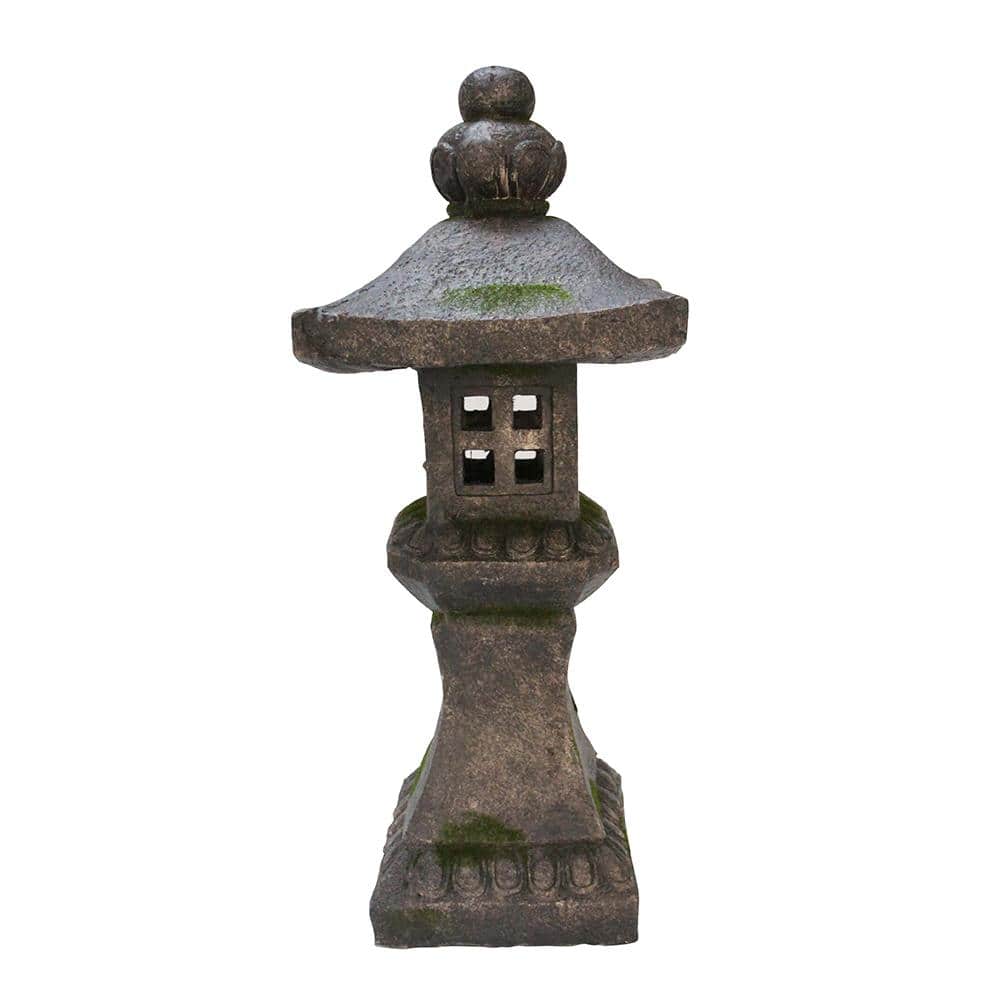 HI-LINE GIFT LTD. 27 in. Grey Stone Pagoda Lantern Garden Statue 76355-G -  The Home Depot