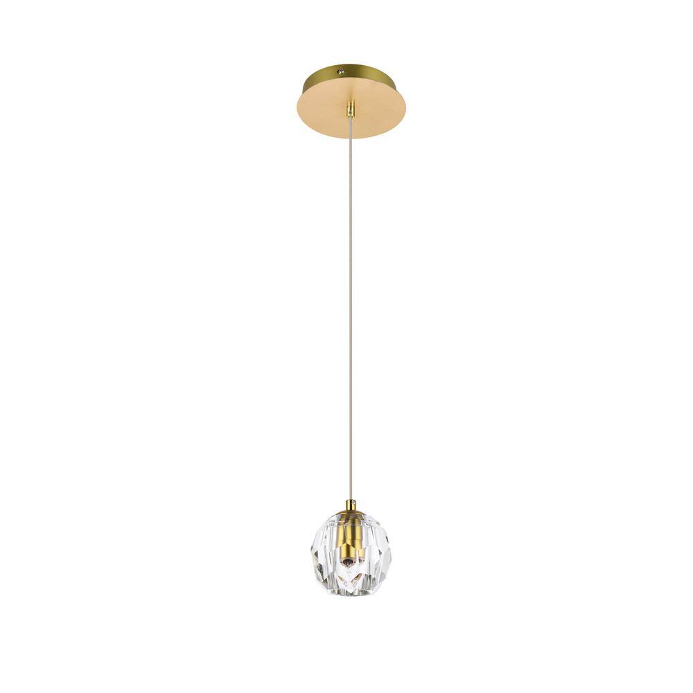 Eren Gold Finish 5.5" Crystal Globe Pendant Light