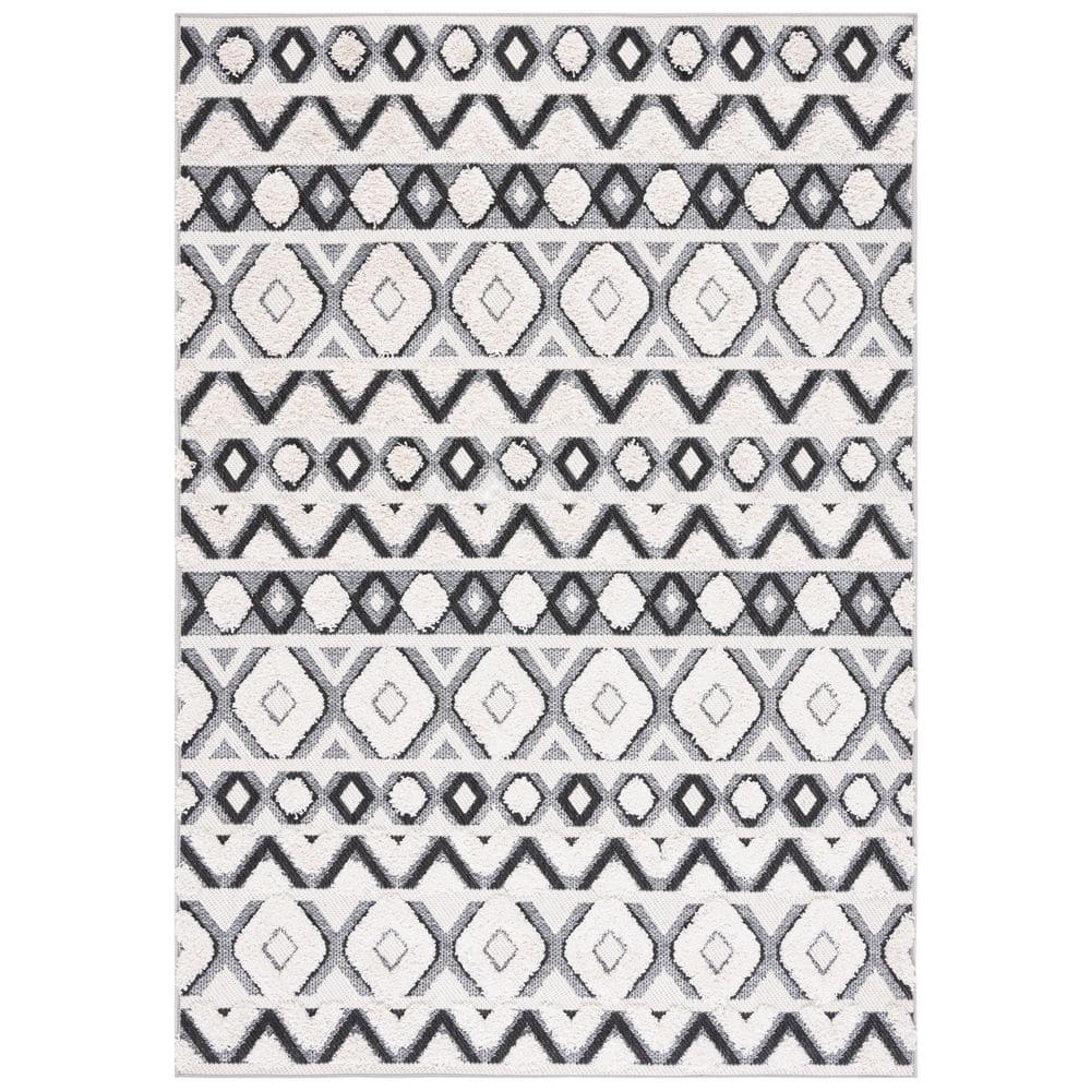 Cottage Ivory/Black 8 ft. x 10 ft. Diamond High-Low Indoor/Outdoor Area Rug price history on PriceWatchPro