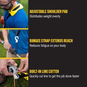 Universal Fit Weight Absorbing Flex Trimmer Strap for Grass String Trimmer, Blower or Sprayer