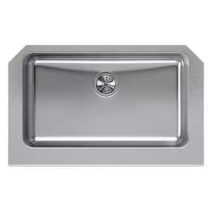 Lustertone 33 in. Farmhouse/Apron-Front Single Bowl 18-Gauge Stainless Steel Kitchen Sink Only