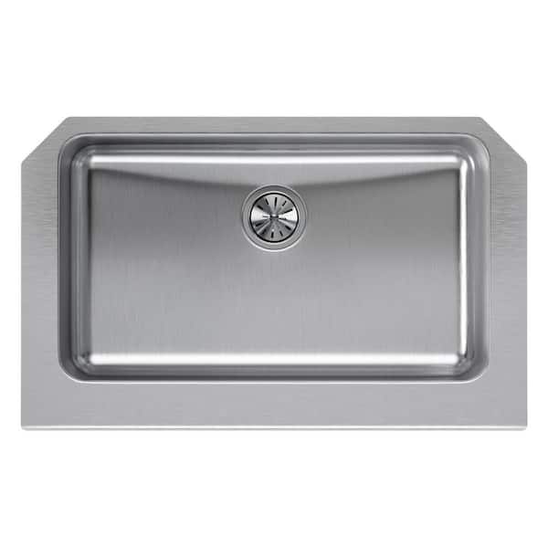 Lustertone Classic Stainless Steel 33 in.  x 20-1/2 in.  x 8 in.  Single Bowl Farmhouse Sink