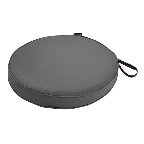Classic Accessories Montlake Fade Safe Light Charcoal 15 in. Round Outdoor Seat Cushion