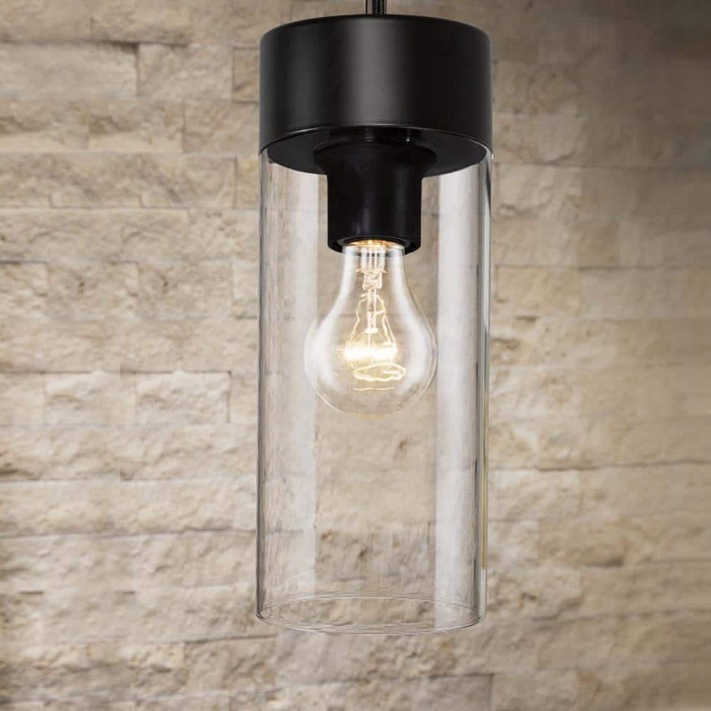Montey 72" Matte Black Glass Pendant Light