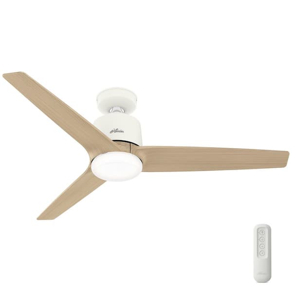 Hunter Moxie 52 in. Indoor Matte White LED Ceiling Fan with Light and Remote