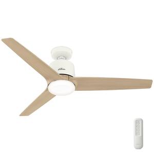 Moxie 52 in. Indoor Matte White LED Ceiling Fan with Light and Remote