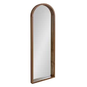 Hutton 48 in. x 16 in. Modern Arch Rustic Brown Framed Decorative Wall Mirror