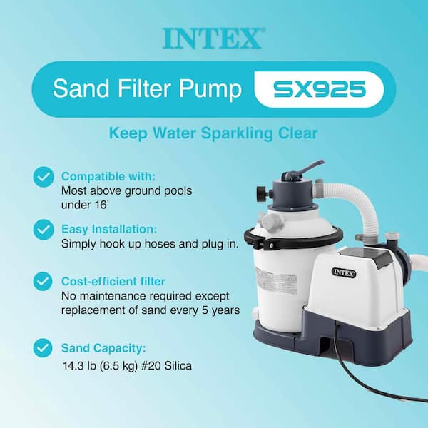 25 sq. ft Filtration Area Krystal Clear Sand Filter Pump for 4,400 Gal. Above Ground Pools