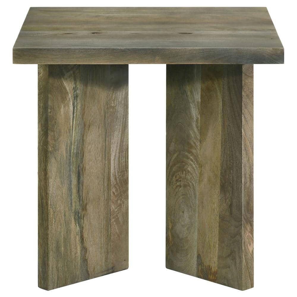 Andando Square Solid Mango Wood Rustic End Table Brown