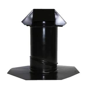 6 in. Adjustable Pitch Galvanized Steel Pipe Flashing in Black