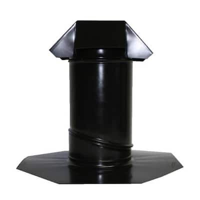 6 in. Adjustable Pitch Galvanized Steel Pipe Flashing In Black