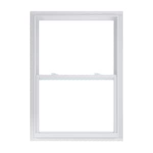 35.375 in. x 47.25 in. 50 Series Low-E Argon Glass Single Hung White Vinyl Fin Window, Screen Incl