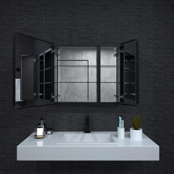 Matte black deals medicine cabinet mirror