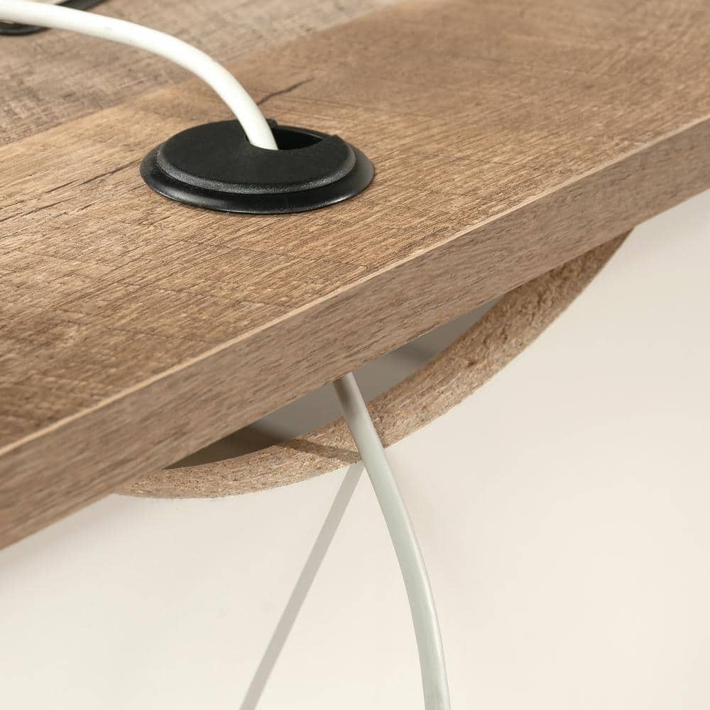 Soft White L-Shaped Wood Corner Desk with Drawer and Keyboard Tray